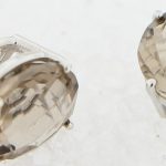 14K White Gold Smokey Quartz Studs
