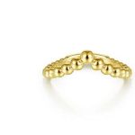 14K Yellow Gold Bujukan Bead Curved Band