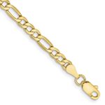 10K Yellow Gold Semi Solid Figaro Anklet