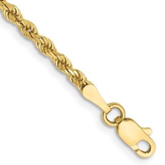 10K Yellow Gold Diamond-Cut Rope Anklet