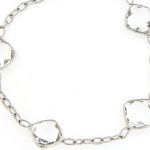 Sterling Silver Clear Agate Link Bracelet
