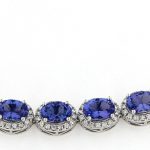 14K White Gold Tanzanite and Diamond Bracelet