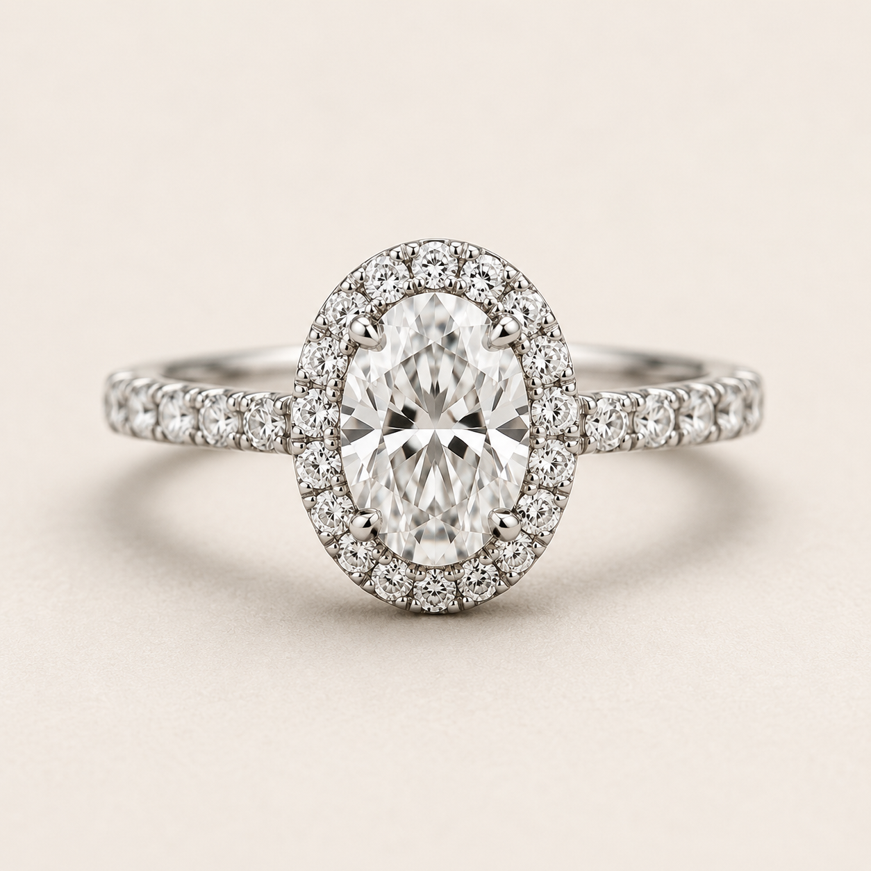 Oval Halo Engagement Ring