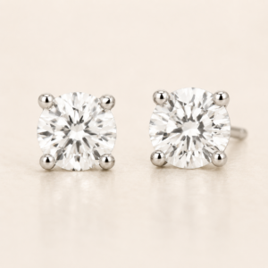 Round Diamond Stud Earrings