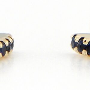 14K YELLOW GOLD SAPPHIRE HUGGIE EARRINGS