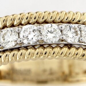 14K TWO-TONE DIAMOND ROPE EDGE BAND
