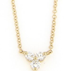 14K YELLOW GOLD TRIO DIAMOND NECKLACE