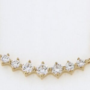 14K YELLOW GOLD DIAMOND CURVED BAR NECKLACE