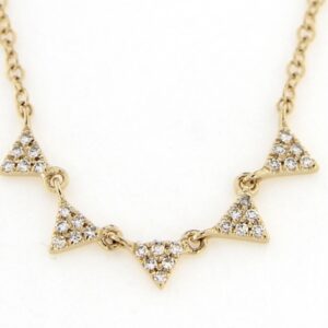 14K YELLOW GOLD DIAMOND TRIANGLE DROP NECKLACE