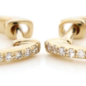 14KYELLOW GOLD DIAMOND HUGGIE EARRINGS