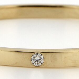 14K Yellow Gold 0.99ctw Bezel Set Bangle