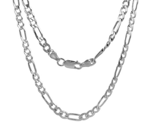 Sterling Silver 22" 5.5mm Figaro Necklace