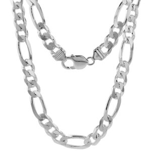 Sterling Silver 24" 9mm Figaro Chain